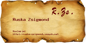 Ruska Zsigmond névjegykártya